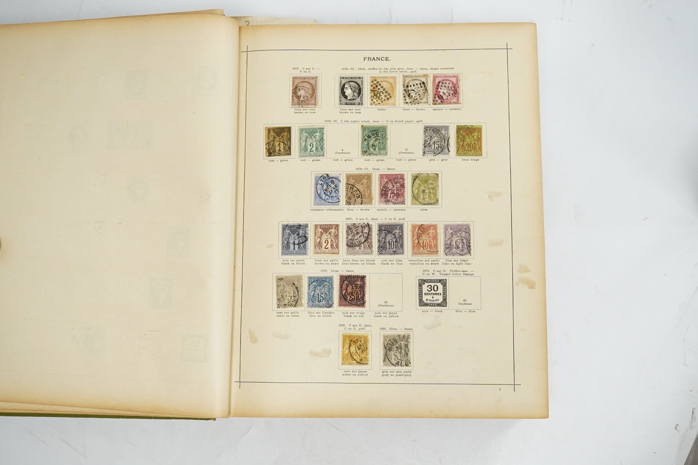 A collection of stamp albums, unmounted stamps and empty stock sheets, including a Victorian stamp album edited by Richard Senf, containing a selection of mid 19th century stamps, including an incomplete run of plated pe